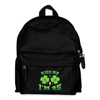 Küss mich Ich bin fünfundvierzig St. Patrick's Day 2026 Bday - Kinder Rucksack - Schwarz - Vorne