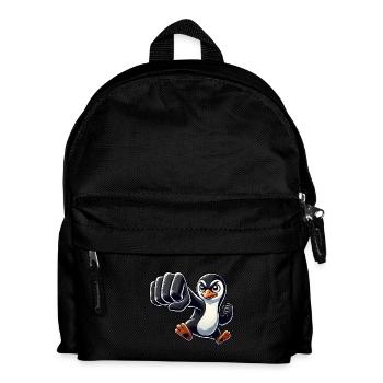 Cool Pingouin Poing Karaté Pingouin Dessin animé - Sac à dos Enfant - noir - Devant