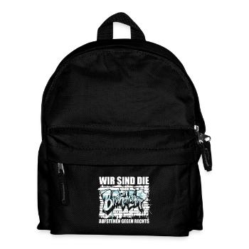 Wir sind die Brandmauer - Aufstehen gegen rechts - Kinder Rucksack - Schwarz - Vorne