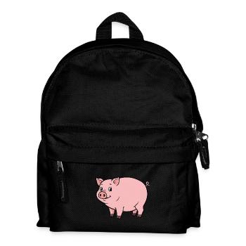 Animal Cartoon Pig - Kids' Backpack - black - Front