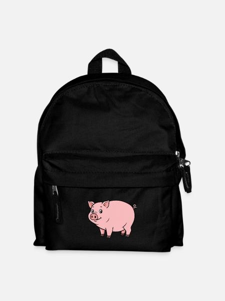 Animal Cartoon Pig - Kids' Backpack - black