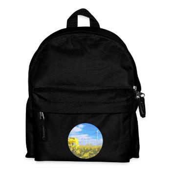 Rapsfeld mit Windrad - Kinder Rucksack - Schwarz - Vorne