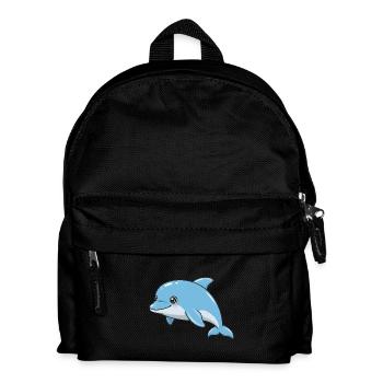 Tier Cartoon Delfin - Kinder Rucksack - Schwarz - Vorne