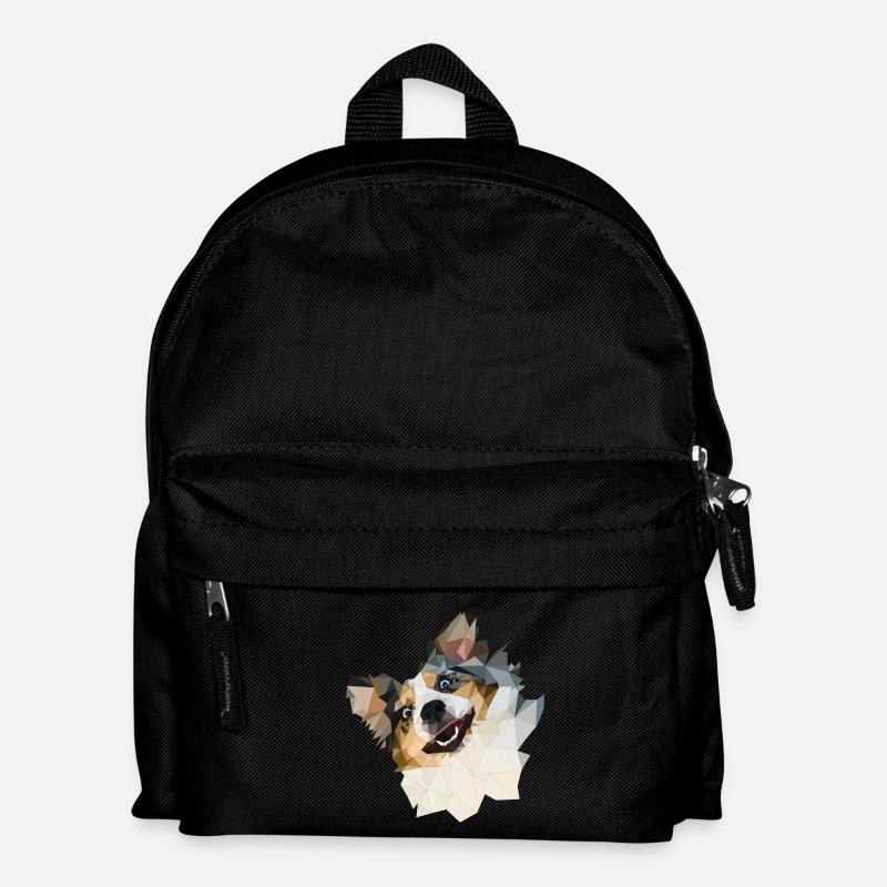 Australian Shepherd, Polygon Style - Kinder Rucksack - Schwarz