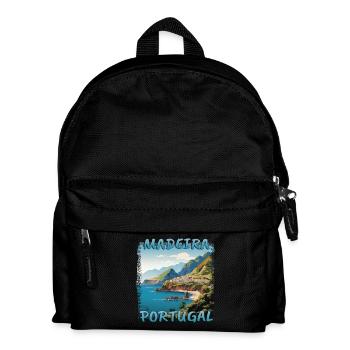 Portugal Madeira Island Sunset Comic - Kids' Backpack - black - Front
