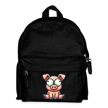 mignon confus dessin animé cochon drôle maladroit - Sac à dos Enfant - noir - Devant