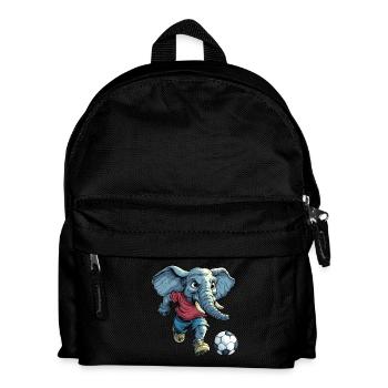 Fussball Elefanten - Kinder Rucksack - Schwarz - Vorne