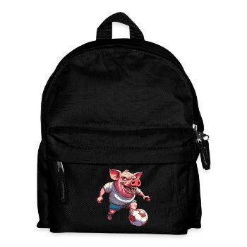 Schweine Fussball - Kinder Rucksack - Schwarz - Vorne