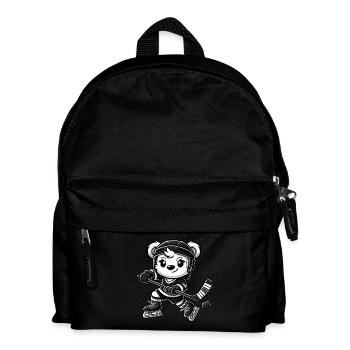 Eisbär Chibi Eishockeyspieler - Kinder Rucksack - Schwarz - Vorne