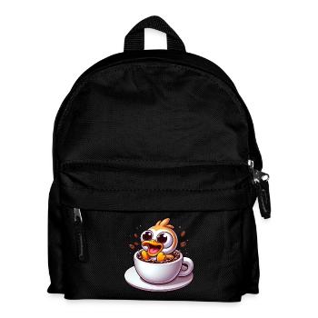 Bird chick coffee drinker caffeine shock - Kids' Backpack - black - Front