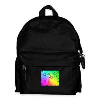 étoiles colorées dégradé arc-en-ciel couleurs - Sac à dos Enfant - noir - Devant