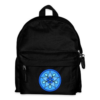 Tribal Floral Rosette in Shades of Blue - Kids' Backpack - black - Front