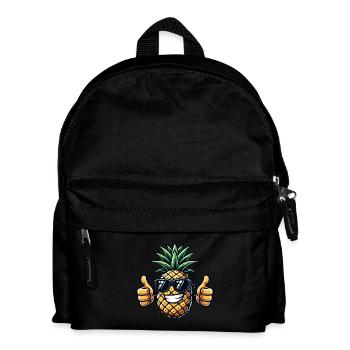 Fruchtige Ananas Cool Sonnenbrille Südfrucht - Kinder Rucksack - Schwarz - Vorne