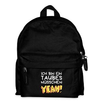 Ich bin ein taubes Nüsschen yeah Spruch Fersehen - Kinder Rucksack - Schwarz - Vorne