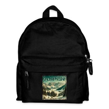 Aspen Ski Snowboard Vintage Winterurlaub - Kinder Rucksack - Schwarz - Vorne