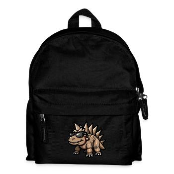 Dinosaurier stegosaurus Cool Tier - Kinder Rucksack - Schwarz - Vorne