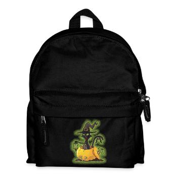 Halloween Black Witch Cat in Pumpkin - Kids' Backpack - black - Front
