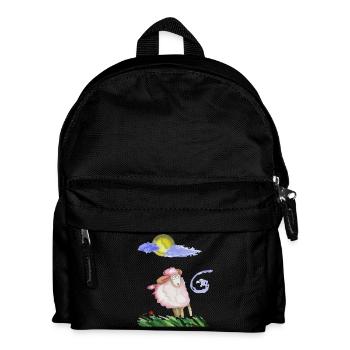 Schaf im Wind - Kinder Rucksack - Schwarz - Vorne