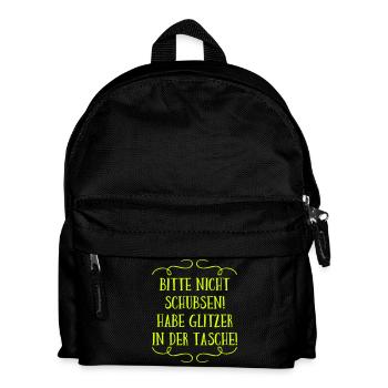 Bitte nicht schubsen! - Kinder Rucksack - Schwarz - Vorne