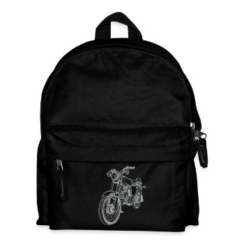 Simson S51 vintage lineart silhouette - Kids' Backpack - black - Front