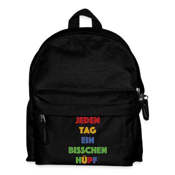 Jeden Tag ein bisschen Huepf - Kinder Rucksack - Schwarz - Vorne
