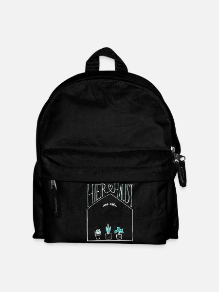 Haus | Hier haust | Name personalisiert | Einzug - Kinder Rucksack - Schwarz