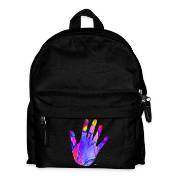 Neon hand - Kids' Backpack - black - Front