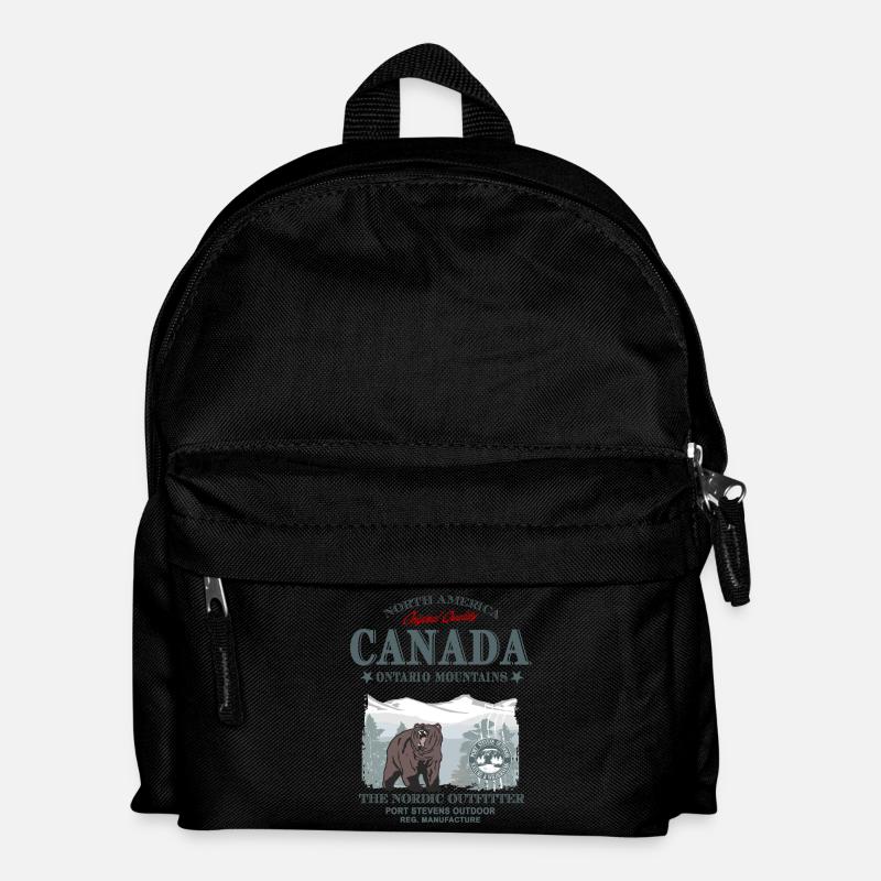 Canada - Grizzly Bear - Kinder Rucksack - Schwarz