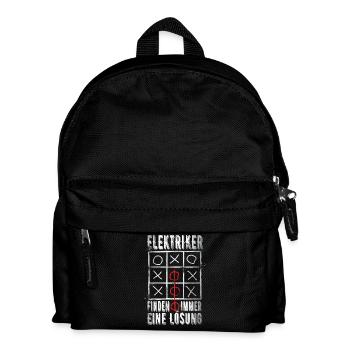Elektriker Finden Immer Eine Lösung - Kinder Rucksack - Schwarz - Vorne