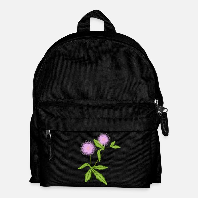 Mimosen Pflanze mit ihren empfindsamen Blätter - Kinder Rucksack - Schwarz