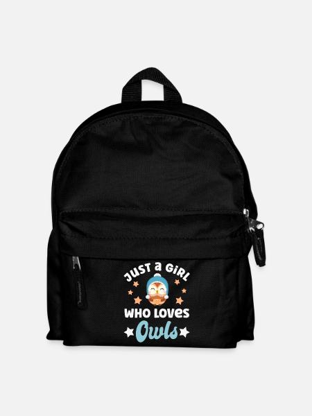 Eule Eulen - Kinder Rucksack - Schwarz