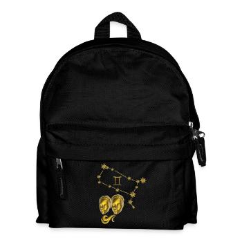 Sternzeichen Zwillinge 3D, gold - Kinder Rucksack - Schwarz - Vorne
