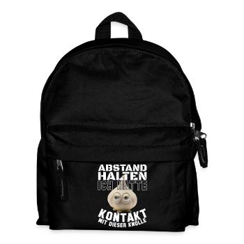 Knoblauch Abstand halten Geschenk - Kinder Rucksack - Schwarz - Vorne