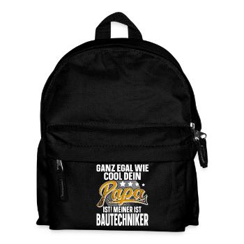 Bautechniker Papa Vater Vatertag Cooler Papa - Kinder Rucksack - Schwarz - Vorne