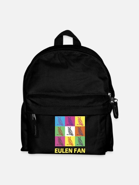 Eulen Fan Design - Kinder Rucksack - Schwarz