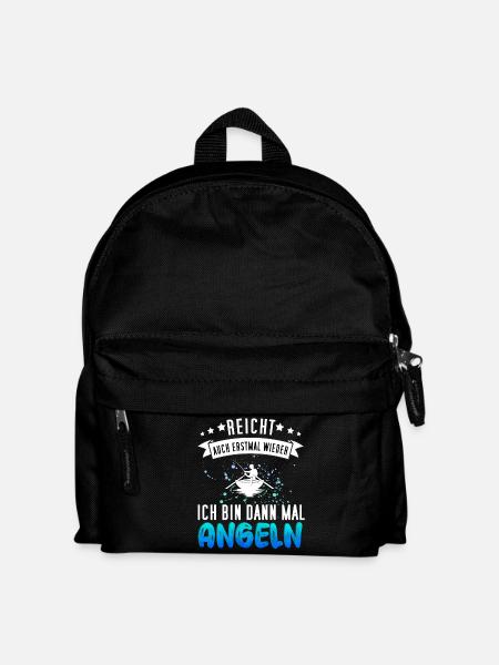 Lustiges Angler Design - Angeln Fischer Geschenk - Kinder Rucksack - Schwarz