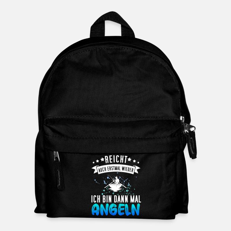 Lustiges Angler Design - Angeln Fischer Geschenk - Kinder Rucksack - Schwarz