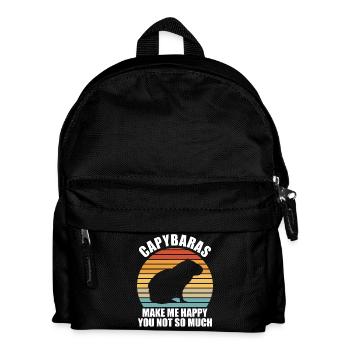 Capybara Zoo Animal Design - Kids' Backpack - black - Front