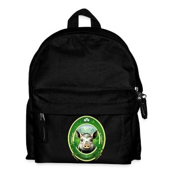 Lucky pig with shamrocks - Kids' Backpack - black - Front