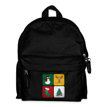 Snowman Reindeer Fir Sock - Kids' Backpack - black - Front