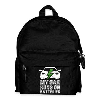 My Car Runs On Batteries eCar Electric Car - Kids' Backpack - black - Front