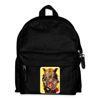 Tiger und Löwe - Kinder Rucksack - Schwarz - Vorne
