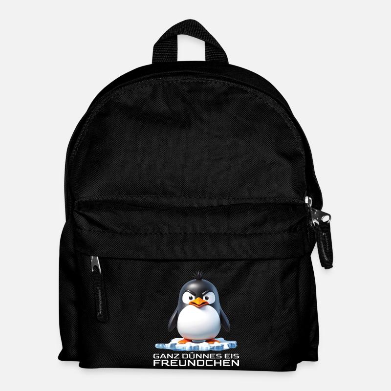 Ganz dünnes Eis Freundchen Pinguin - Kinder Rucksack - Schwarz