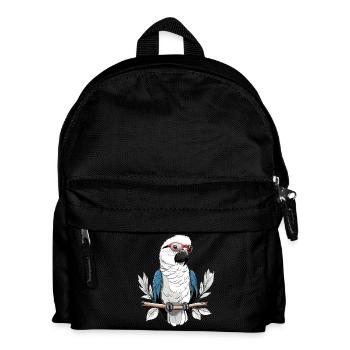 Papagei mit Brille - Kinder Rucksack - Schwarz - Vorne