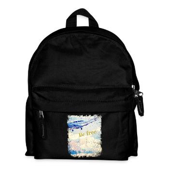 Be free - Old Airplane - Vintage Look - Kinder Rucksack - Schwarz - Vorne