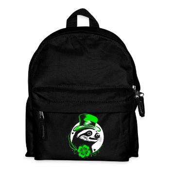 Faultier St Patricks Day mit Klee und Hut - Kinder Rucksack - Schwarz - Vorne