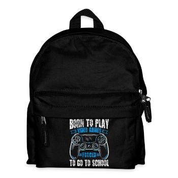 Zum Zocken geboren zur Schule gezwungen Gaming - Kinder Rucksack - Schwarz - Vorne