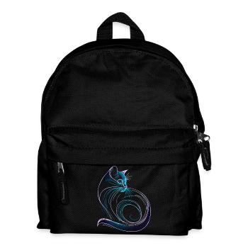 Minimalistischer Farbverlauf im Katzenstil blau - Kinder Rucksack - Schwarz - Vorne