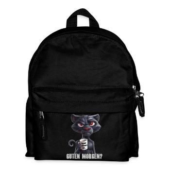 Guten Morgen dünnes Eis schwarze Katze - Kinder Rucksack - Schwarz - Vorne