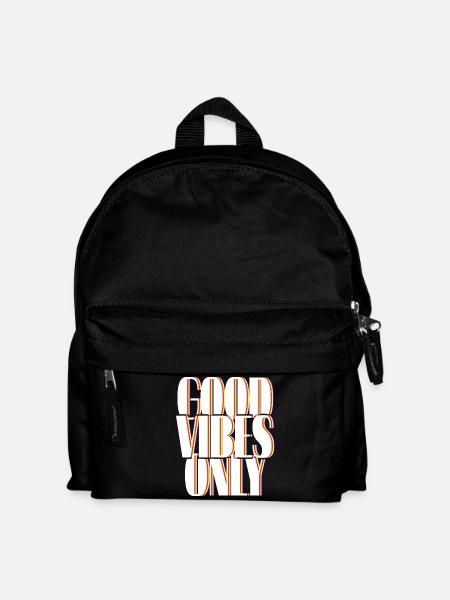 Positive vibes only in the 80s - Kids' Backpack - black